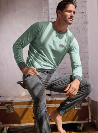 Pigiama uomo serafino in jersey di cotone – Music Play | INFIOREUOMO