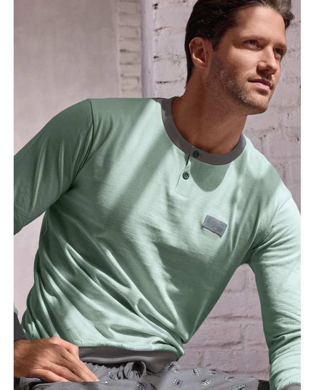 Pigiama uomo serafino in jersey di cotone – Music Play | INFIOREUOMO