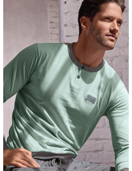 Pigiama uomo serafino in jersey di cotone – Music Play | INFIOREUOMO