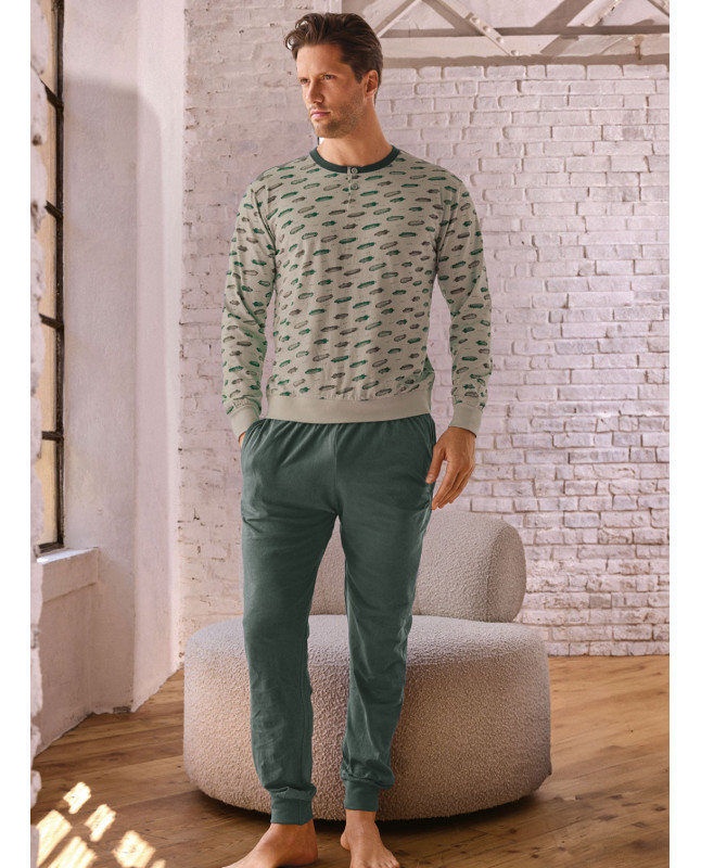 Pigiama uomo serafino jersey cotone Airship | INFIOREUOMO