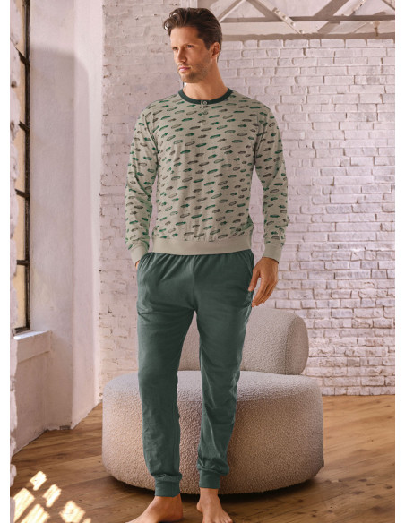 Pigiama uomo serafino jersey cotone Airship | INFIOREUOMO