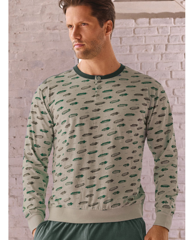 Pigiama uomo serafino jersey cotone Airship | INFIOREUOMO