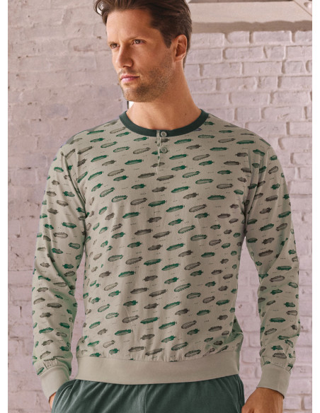 Pigiama uomo serafino jersey cotone Airship | INFIOREUOMO