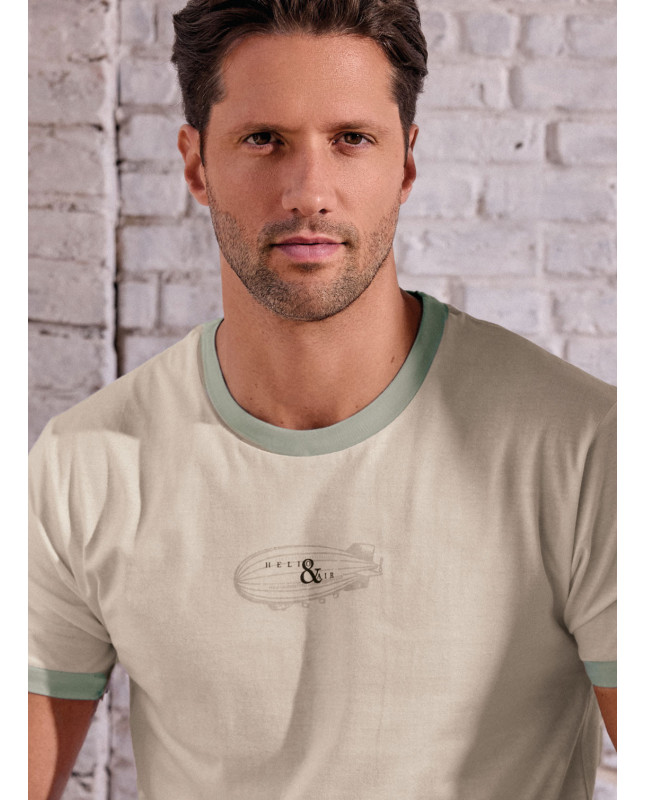 Pigiama uomo girocollo cotone shorts Airship | INFIOREUOMO