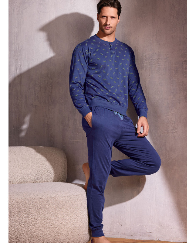 Pigiama uomo serafino jersey cotone Plane | INFIOREUOMO