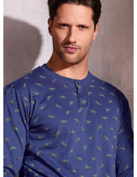 Pigiama uomo serafino jersey cotone Plane | INFIOREUOMO