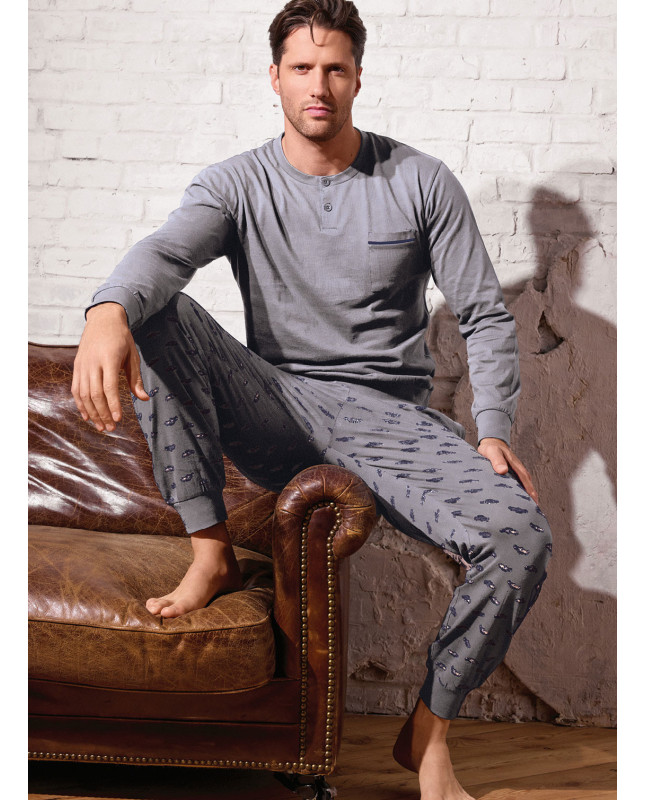 Pigiama uomo serafino jersey cotone Vintage | INFIOREUOMO