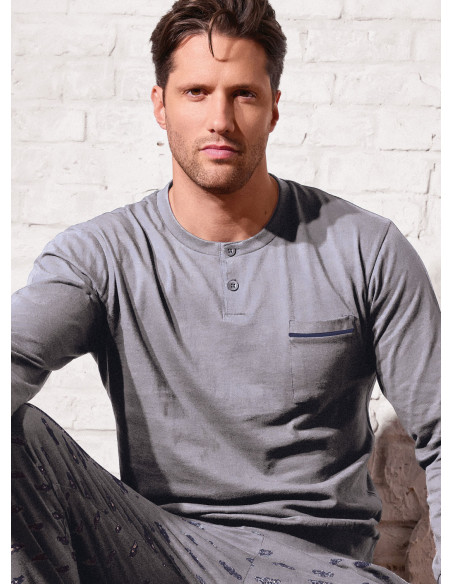 Pigiama uomo serafino jersey cotone Vintage | INFIOREUOMO