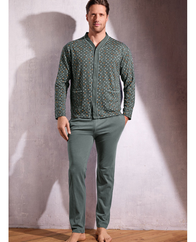 Pigiama uomo aperto jersey cotone Oasi | INFIOREUOMO