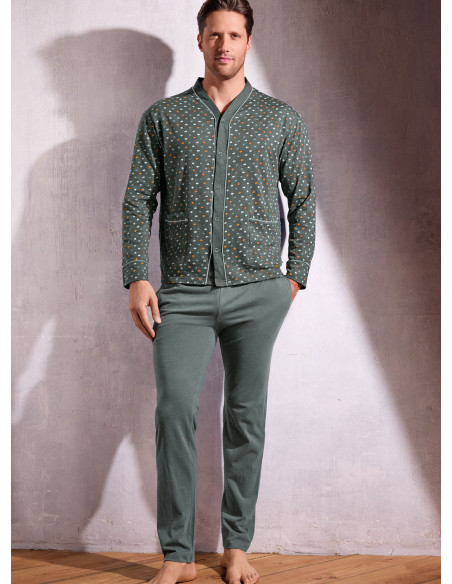 Pigiama uomo aperto jersey cotone Oasi | INFIOREUOMO