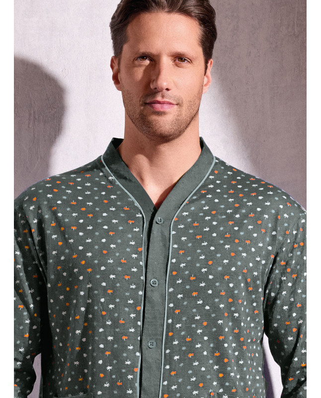 Pigiama uomo aperto jersey cotone Oasi | INFIOREUOMO
