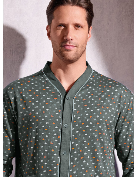 Pigiama uomo aperto jersey cotone Oasi | INFIOREUOMO