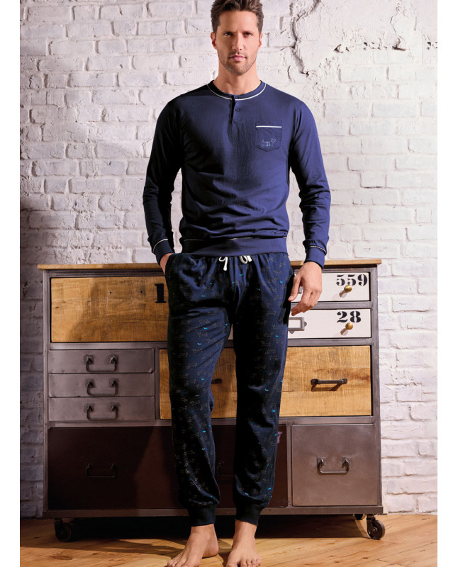 Pigiama uomo serafino jersey cotone Play Dog | INFIOREUOMO