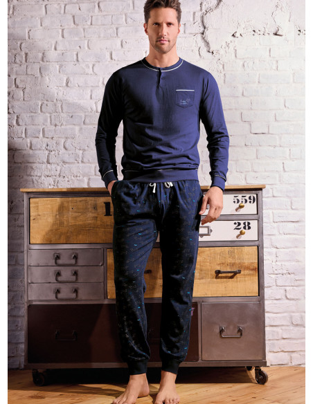 Pigiama uomo serafino jersey cotone Play Dog | INFIOREUOMO