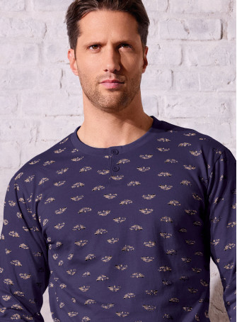 Pigiama uomo serafino jersey cotone Vintage | INFIOREUOMO 2