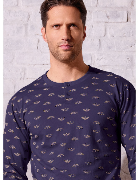 Pigiama uomo serafino jersey cotone Vintage | INFIOREUOMO