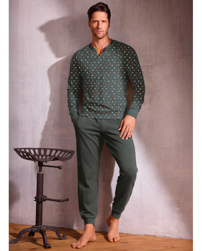 Pigiama uomo serafino jersey cotone Oasi | INFIOREUOMO