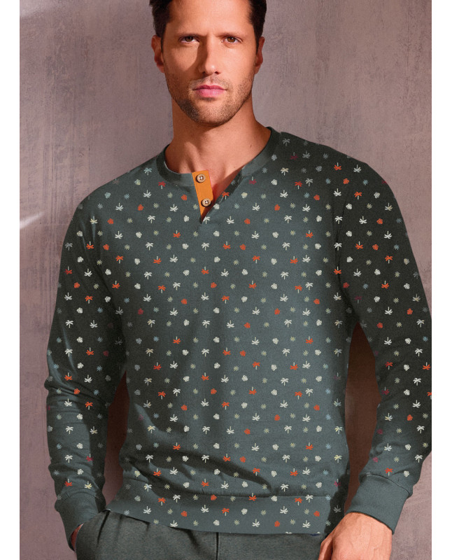 Pigiama uomo serafino jersey cotone Oasi | INFIOREUOMO