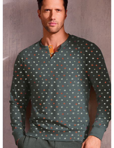 Pigiama uomo serafino jersey cotone Oasi | INFIOREUOMO