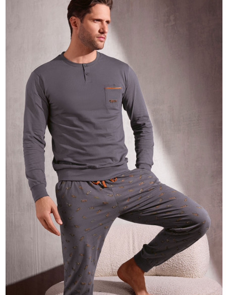 Pigiama uomo serafino jersey cotone Plane | INFIOREUOMO