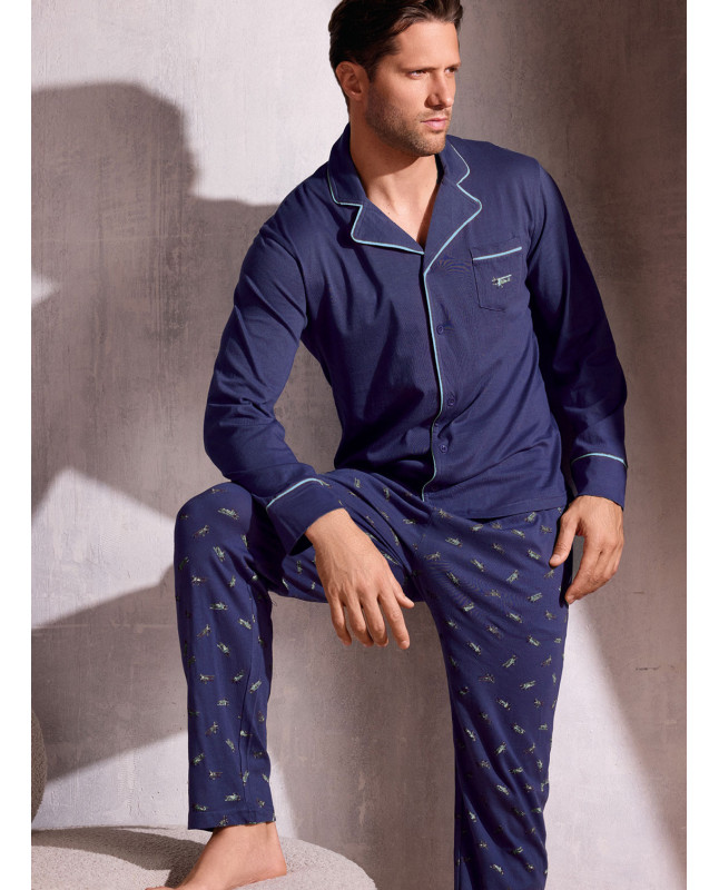 Pigiama uomo aperto jersey cotone Plane | INFIOREUOMO