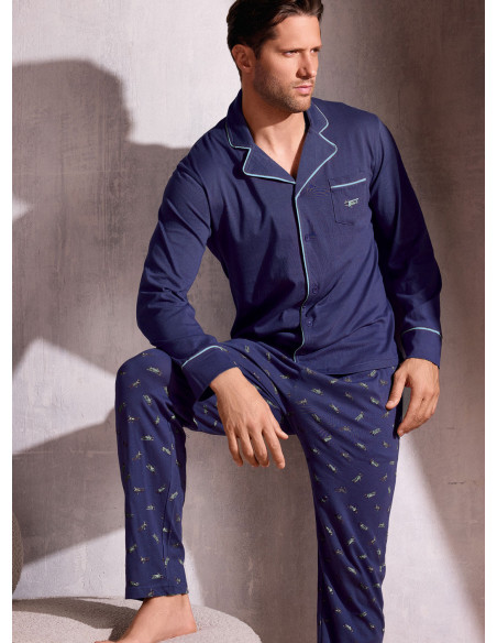 Pigiama uomo aperto jersey cotone Plane | INFIOREUOMO