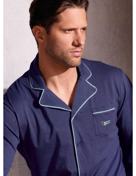Pigiama uomo aperto jersey cotone Plane | INFIOREUOMO