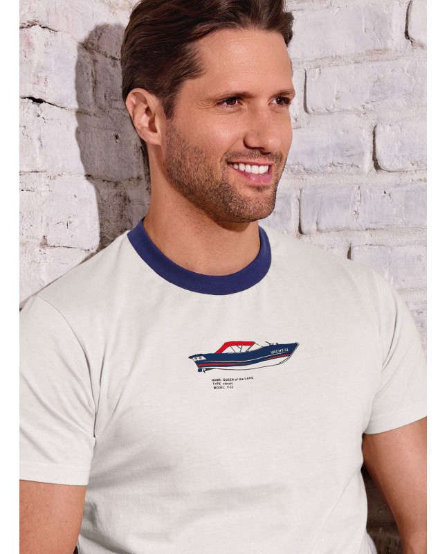 Pigiama uomo girocollo cotone shorts Yacht | INFIOREUOMO