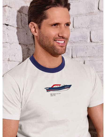 Pigiama uomo girocollo cotone shorts Yacht | INFIOREUOMO